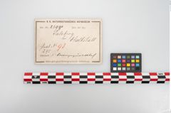 Etikett zu Bronzegürtelblech (NHMW-PRAE-023990)